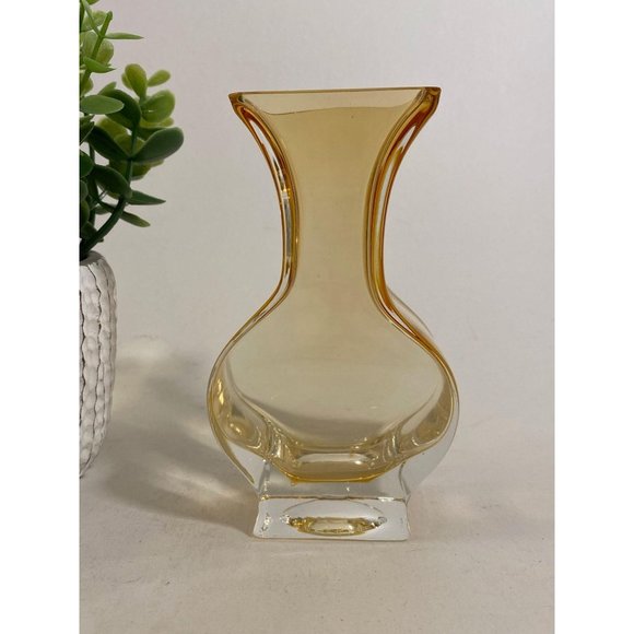 Golden Art Glass Vase /Home Decor/Vintage Decor/ - Picture 2 of 2